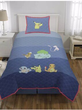 Pokémon League Kids' Quilt Set with Standard Sham